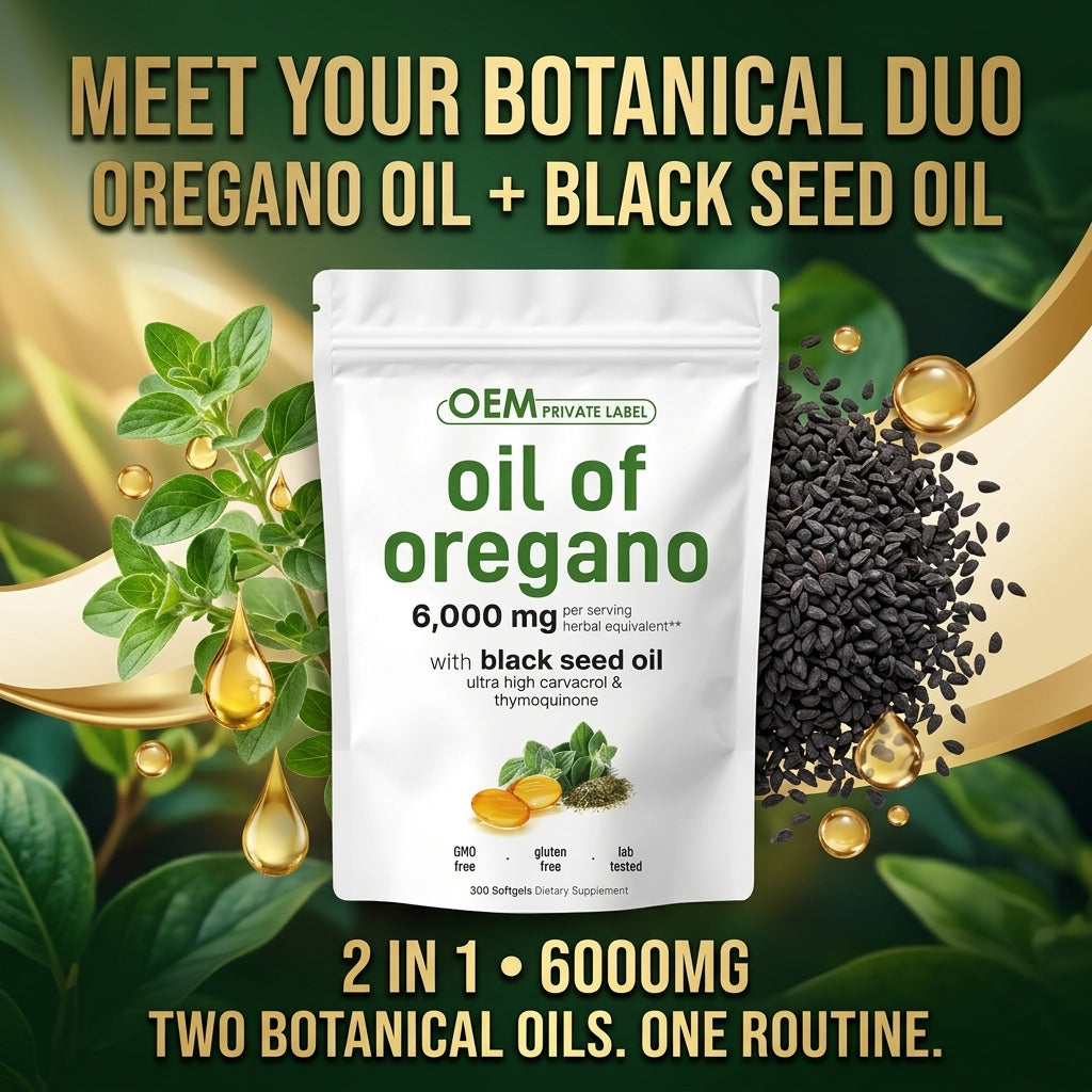 Herborigen 2 in 1 Oregano Oil + Black Seed Oil Softgels