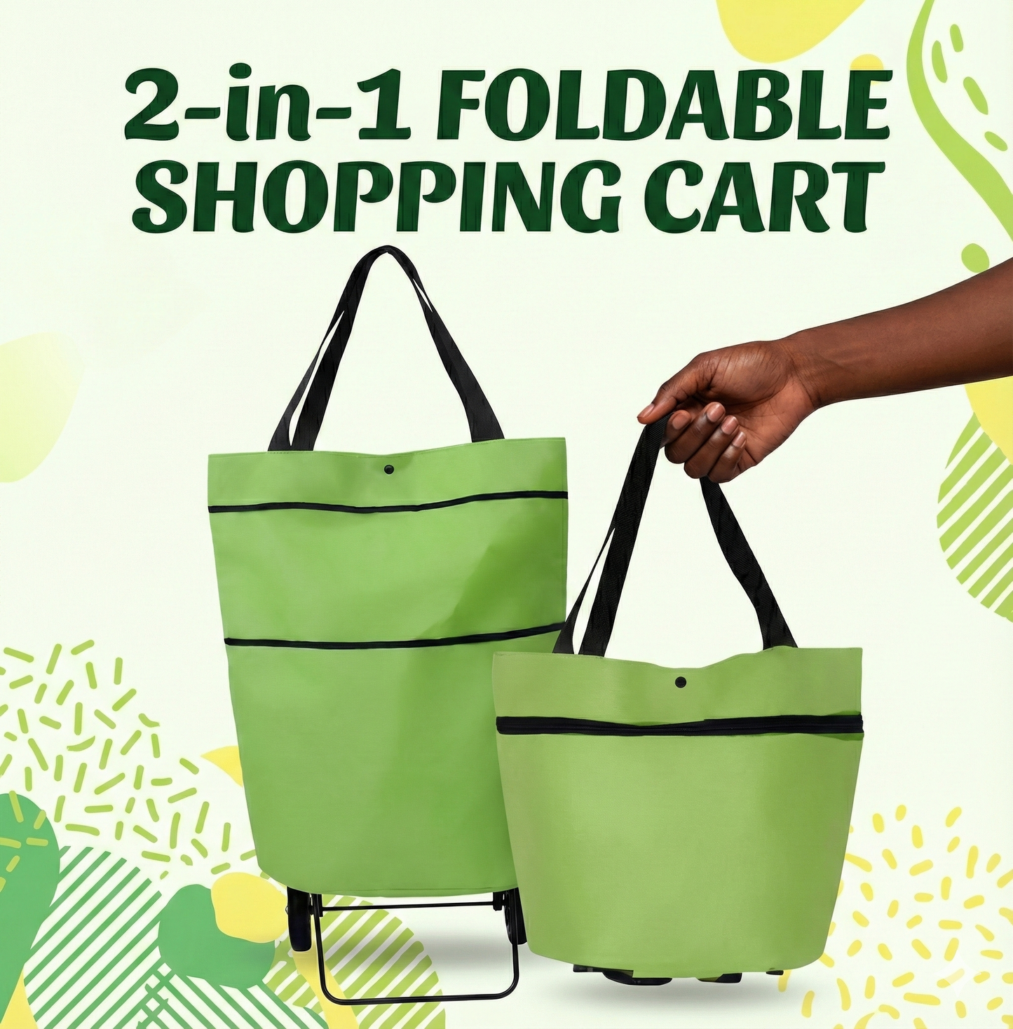 2-in-1 Foldable Shopping Cart