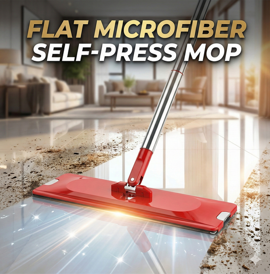 Flat Microfiber Self-Press Mop